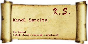 Kindl Sarolta névjegykártya